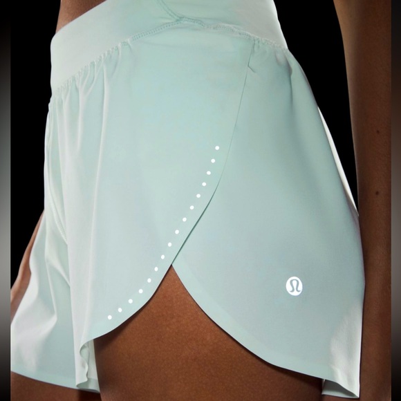 lululemon FAST AND FREE HIGH RISE SPLIT SHORTS 3” in MINT BREEZE SZ L NWT
